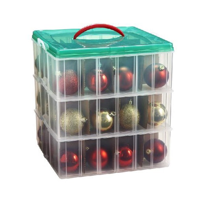 Christmas ornament plastic storage