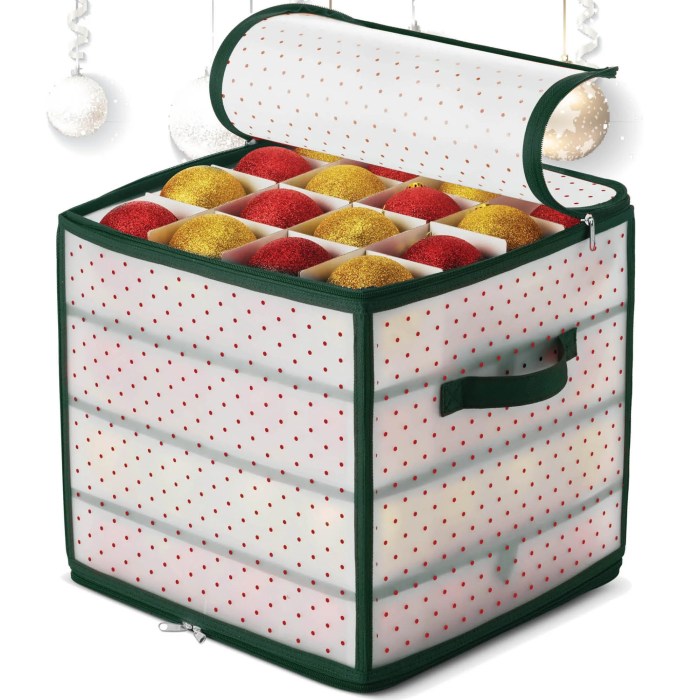 Christmas ornament plastic storage